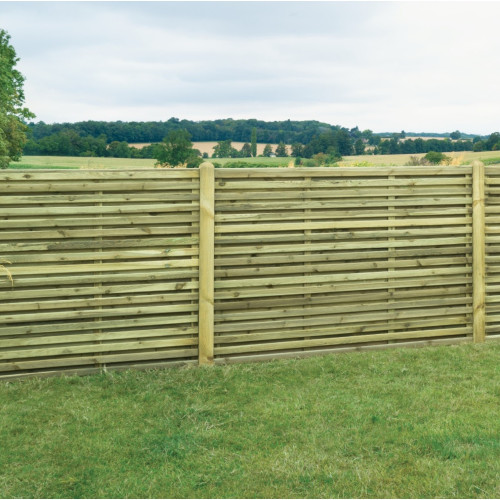 1.8m x 1.2m Superior Double Slatted Panel - Pressure Treated Green
