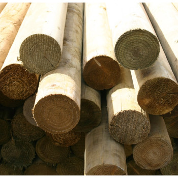 3.6m x 100mm Machine Round Jump Poles - Pressure Treated Green