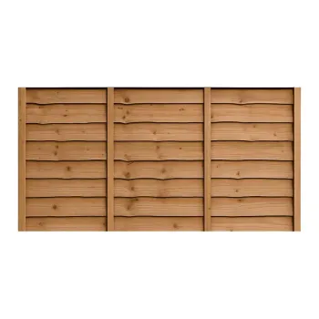 6ft x 3ft Waney Lap Fence Panel - Pressure Treated Brown 6ft x 3ft Waney Lap Fence Panel - Pressure Treated Brown