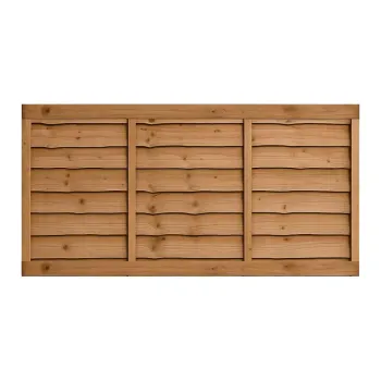 6ft x 3ft Waney Lap Fence Panel - Pressure Treated Brown 6ft x 3ft Waney Lap Fence Panel - Pressure Treated Brown