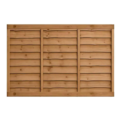 6ft x 4ft Waney Lap Fence Panel - Pressure Treated Brown
