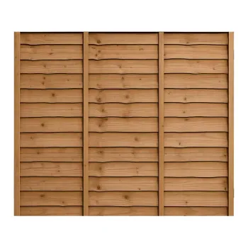6ft x 5ft Waney Lap Fence Panel - Pressure Treated Brown