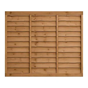 6ft x 5ft Waney Lap Fence Panel - Pressure Treated Brown