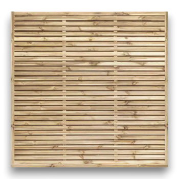 6ft x 6ft Framed Contemporary Double Slatted Panel