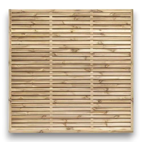 6ft x 6ft Framed Contemporary Double Slatted Panel 6ft x 6ft Framed Contemporary Double Slatted Panel
