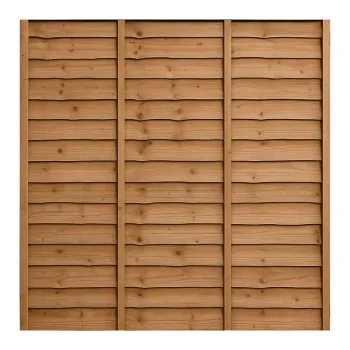 6ft x 6ft Waney Lap Fence Panel - Pressure Treated Brown