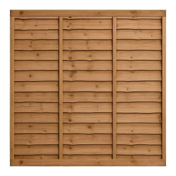 6ft x 6ft Waney Lap Fence Panel - Pressure Treated Brown